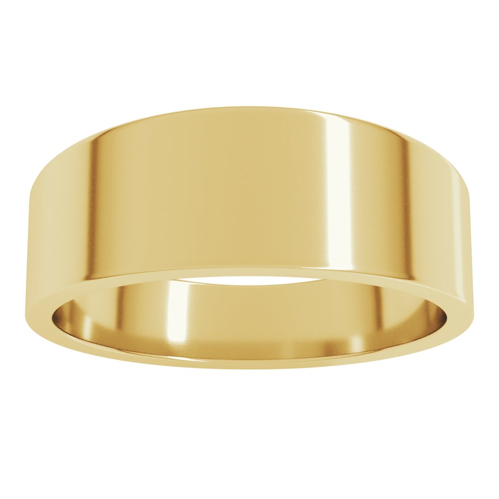 14K Yellow 7 mm Flat Tapered Band