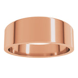 14K Rose 7 mm Tapered Flat Band Size 8