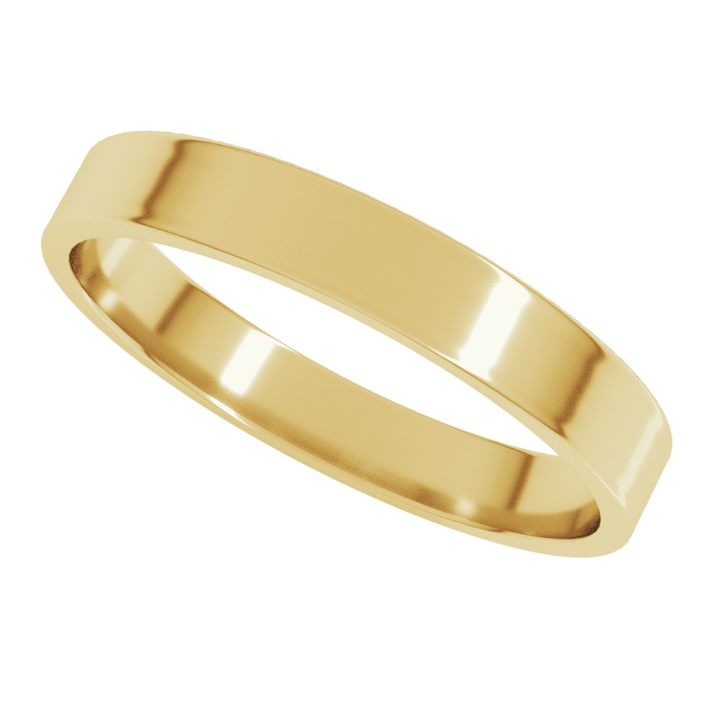 14K Yellow Gold 3 mm Ultra-Lightweight Flat Band Size 4