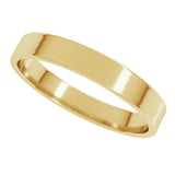 14K Yellow Gold 3 mm Ultra-Lightweight Flat Band Size 4