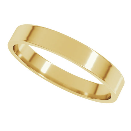 10K Yellow Gold 3 mm Ultra-Lightweight Flat Band Size 6