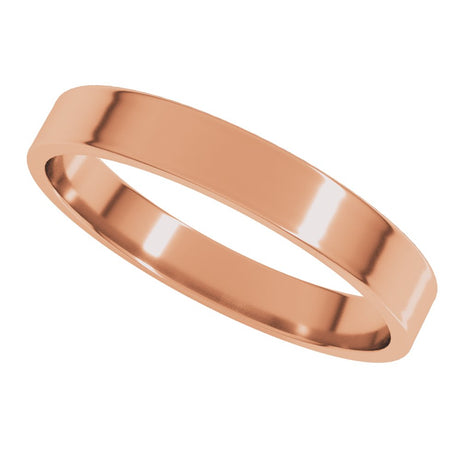14K Rose 3 mm Ultra-Lightweight Flat Band Size 10.5