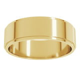 14K Yellow 6 mm Stepped-Edge Flat Band Size 10