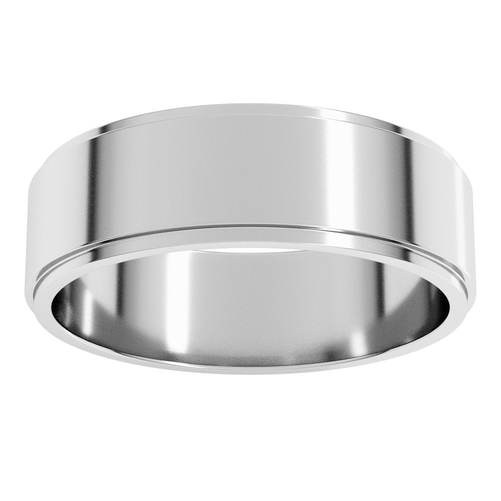 Platinum 6 mm Stepped-Edge Flat Band Size 10