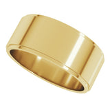 14K Yellow Gold 8 mm Stepped-Edge Flat Band Size 10