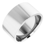 14K White Gold 10 mm Lightweight Comfort-Fit Flat Band Size 6.5