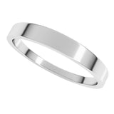 14K White 3 mm Tapered Flat Band