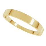 18K Yellow 3 mm Tapered Flat Band Size 7