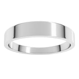 10K White Gold 4 mm Tapered Flat Band Size 6