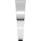 14K White 5 mm Tapered Flat Band Size 8