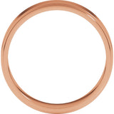 14K Rose Gold 5 mm Stepped-Edge Flat Band Size 6.5