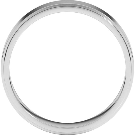 10K White Gold 5 mm Stepped-Edge Flat Band Size 8.5