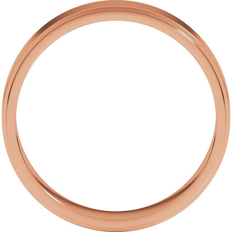 14K Rose Gold 5 mm Stepped-Edge Flat Band Size 6.5