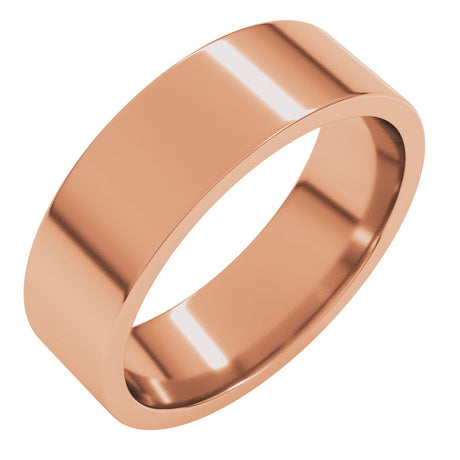 10K Rose Gold 6 mm Lightweight Comfort-Fit Flat Band Size [cv