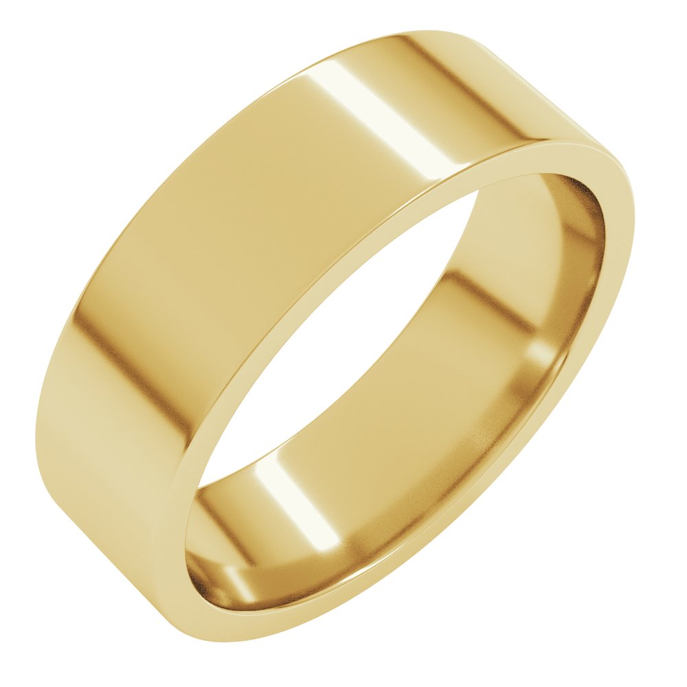 14K Yellow Gold 6 mm Lightweight Comfort-Fit Flat Band Size 5