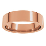10K Rose Gold 5 mm Lightweight Comfort-Fit Flat Band Size [cv