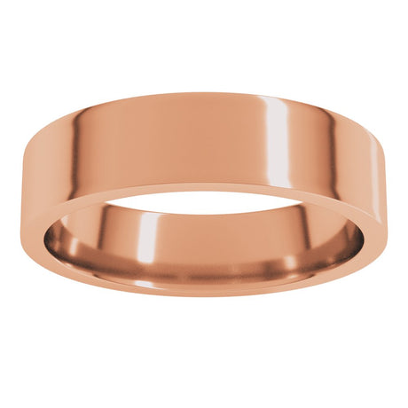 14K Rose Gold 5 mm Lightweight Comfort-Fit Flat Band Size 9