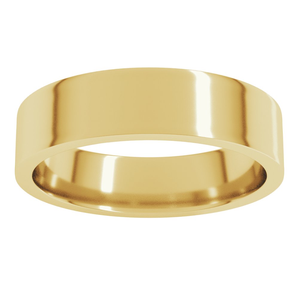 18K Yellow 5 mm Flat Comfort Fit Light Band