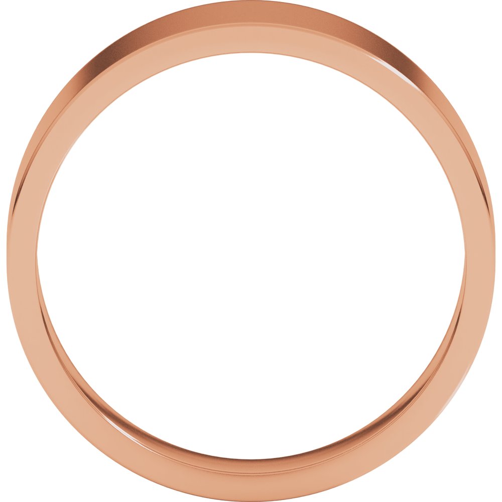 14K Rose 7 mm Tapered Flat Band Size 8