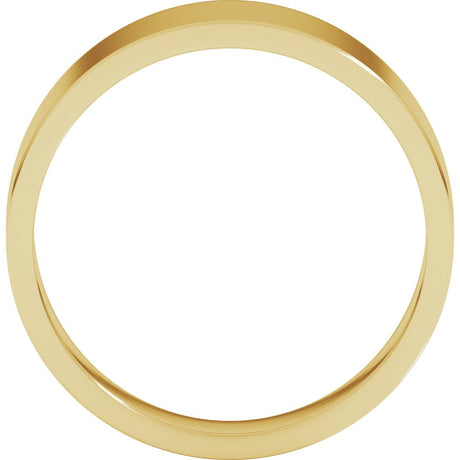 14K Yellow Gold 7 mm Tapered Flat Band Size 6