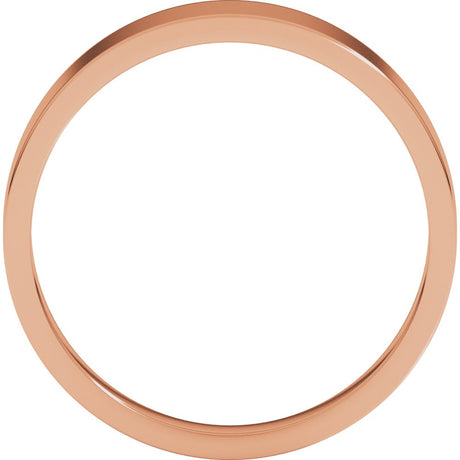 14K Rose Gold 5 mm Tapered Flat Band Size 6