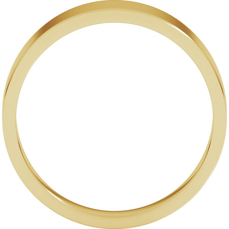14K Yellow Gold 6 mm Tapered Flat Band Size 6
