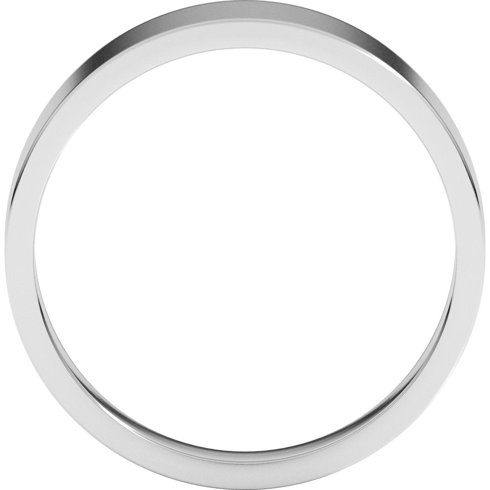 14K White Gold 6 mm Tapered Flat Band Size 7.5