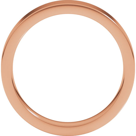 14K Rose 4 mm Flat Comfort Fit Band