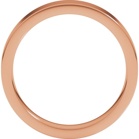 10K Rose Gold 4 mm Comfort-Fit Flat Band Size 6.5