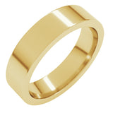 18K Yellow 5 mm Comfort-Fit Flat Band Size 7