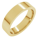 18K Yellow Gold 5 mm Comfort-Fit Flat Band Size 7