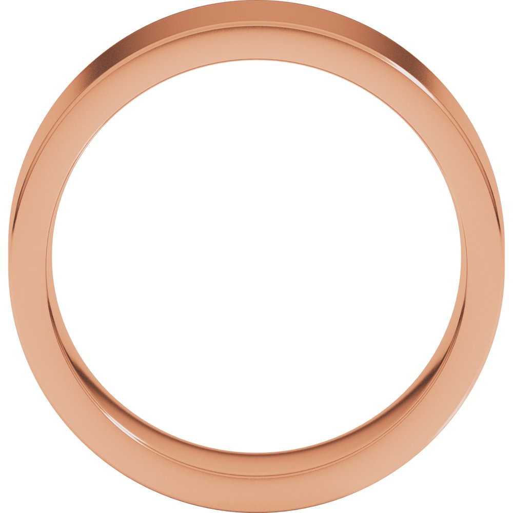 18K Rose Gold 7 mm Comfort-Fit Flat Band Size 8
