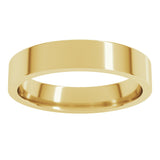 18K Yellow 4 mm Flat Comfort Fit Light Band