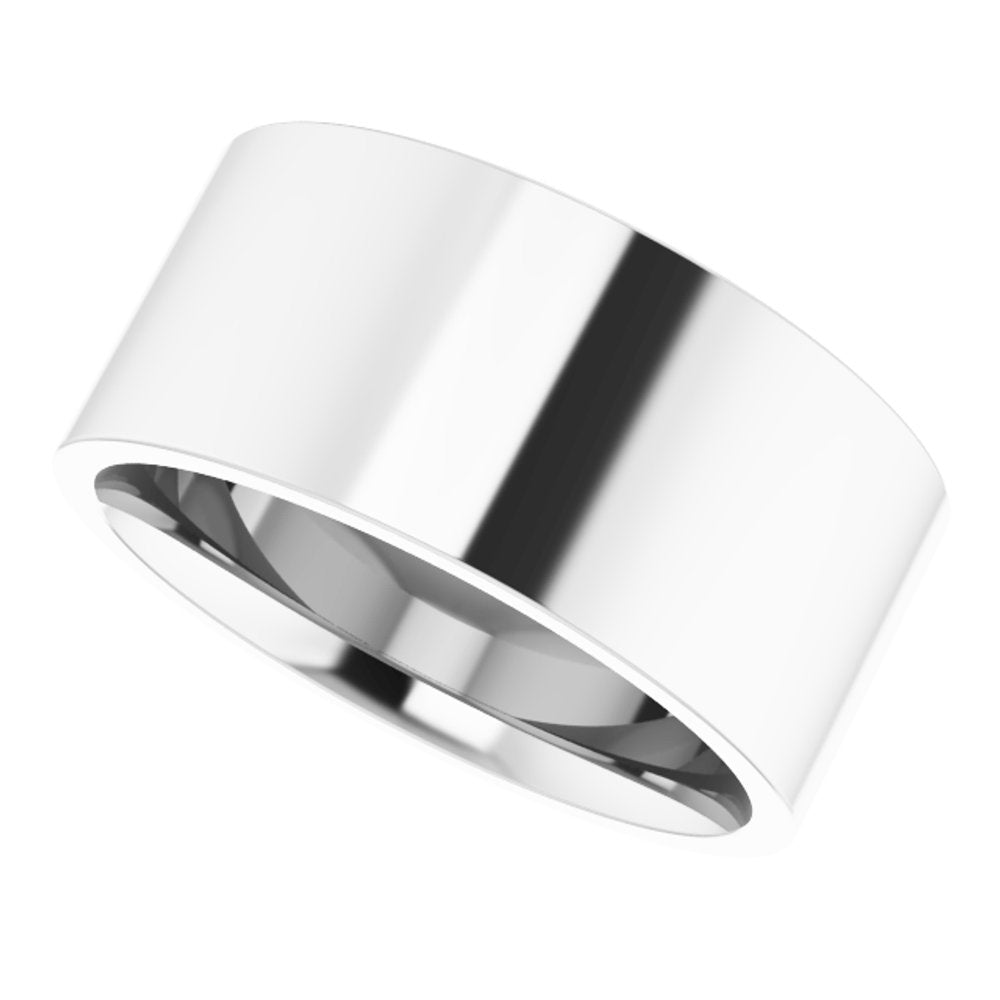 14K White Gold 9 mm Lightweight Comfort-Fit Flat Band Size [cv