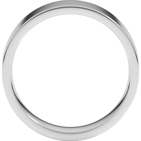 10K White Gold 6 mm Lightweight Comfort-Fit Flat Band Size 9