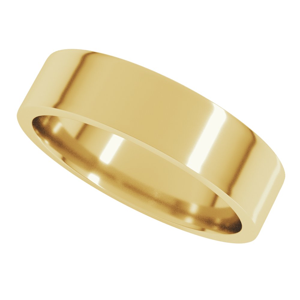 14K Yellow Gold 5 mm Lightweight Comfort-Fit Flat Band Size [cv