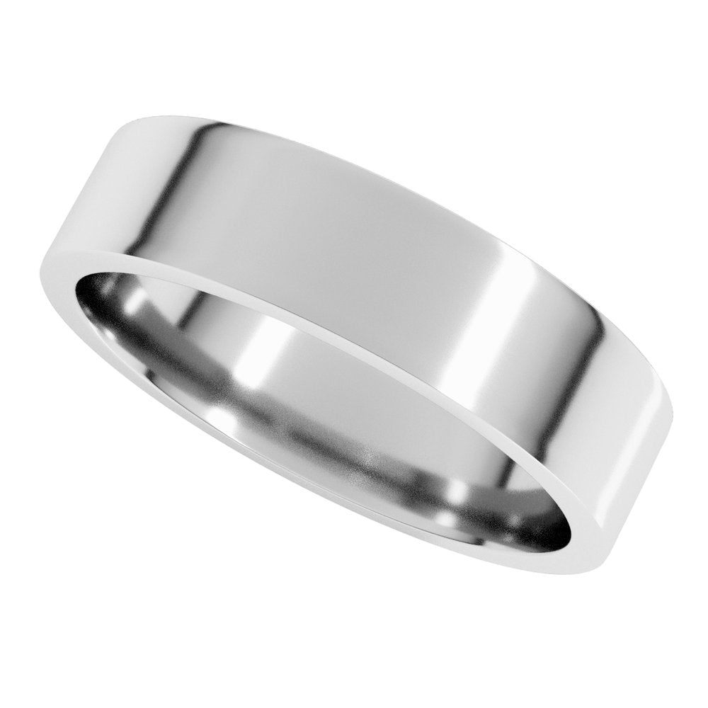 Platinum 5 mm Lightweight Comfort-Fit Flat Band Size 8