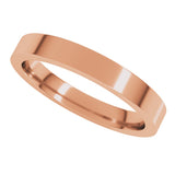 10K Rose 3 mm Comfort-Fit Flat Band Size 8