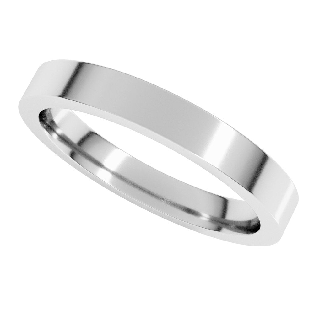 Continuum Sterling Silver 3 mm Comfort-Fit Flat Band Size 5