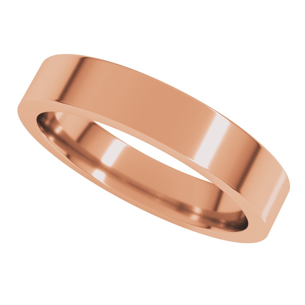 14K Rose 4 mm Flat Comfort Fit Band