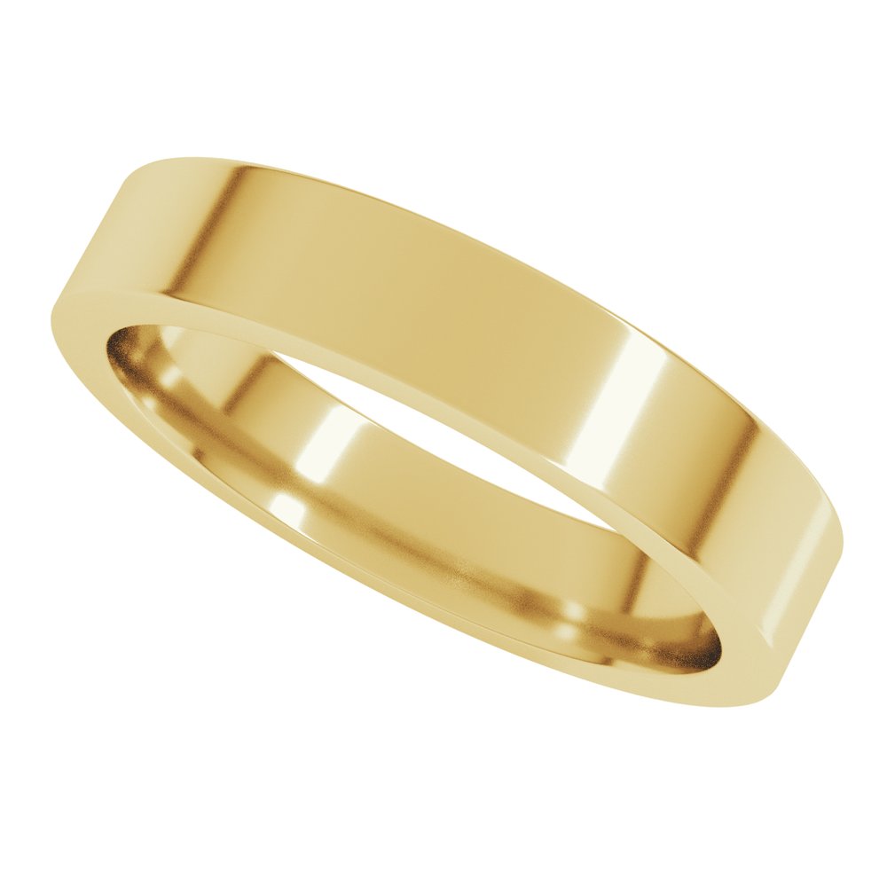 14K Yellow 4 mm Flat Comfort Fit Band