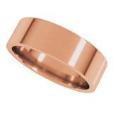 10K Rose Gold 6 mm Lightweight Comfort-Fit Flat Band Size [cv