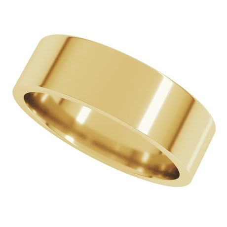 14K Yellow Gold 6 mm Lightweight Comfort-Fit Flat Band Size 5