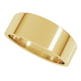 14K Yellow 7 mm Flat Tapered Band