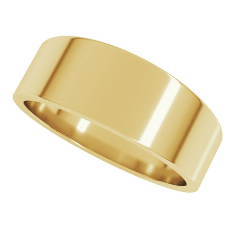 14K Yellow 7 mm Tapered Flat Band Size 10