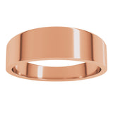 14K Rose 6 mm Tapered Flat Band