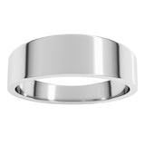 14K White Gold 6 mm Tapered Flat Band Size 7.5