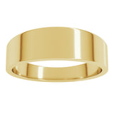 14K Yellow Gold 6 mm Tapered Flat Band Size 6