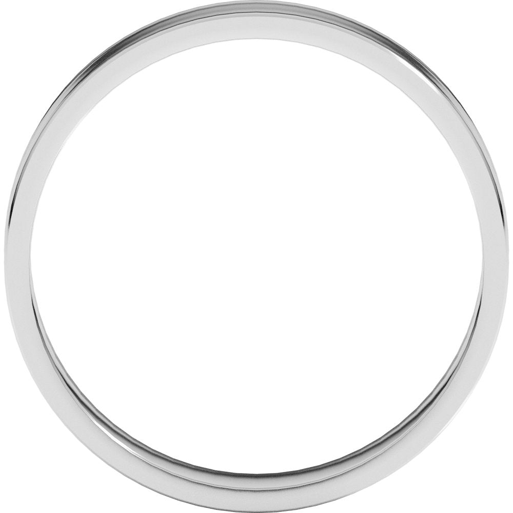 14K White Gold 4 mm Ultra-Lightweight Flat Band Size 6