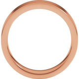 14K Rose 6 mm Flat Comfort Fit Band